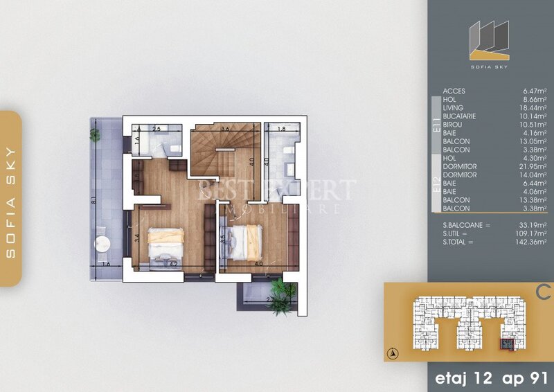 Titan, Pallady, 4 camere spatioase, incalzire pardoseala.